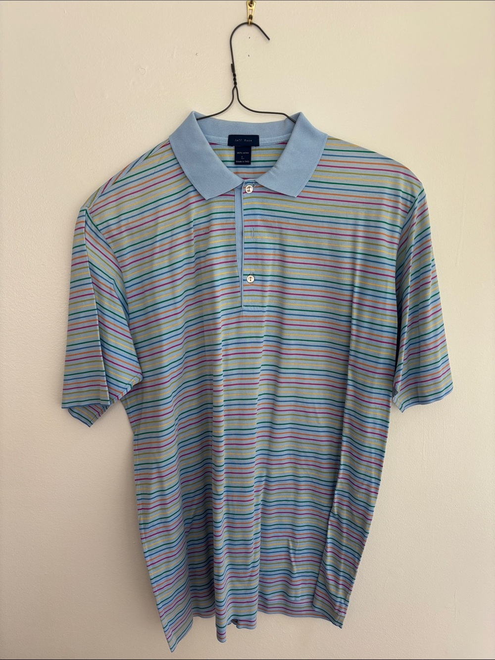 Jeff Rose Blue Multi-Stripe Polo Shirt
